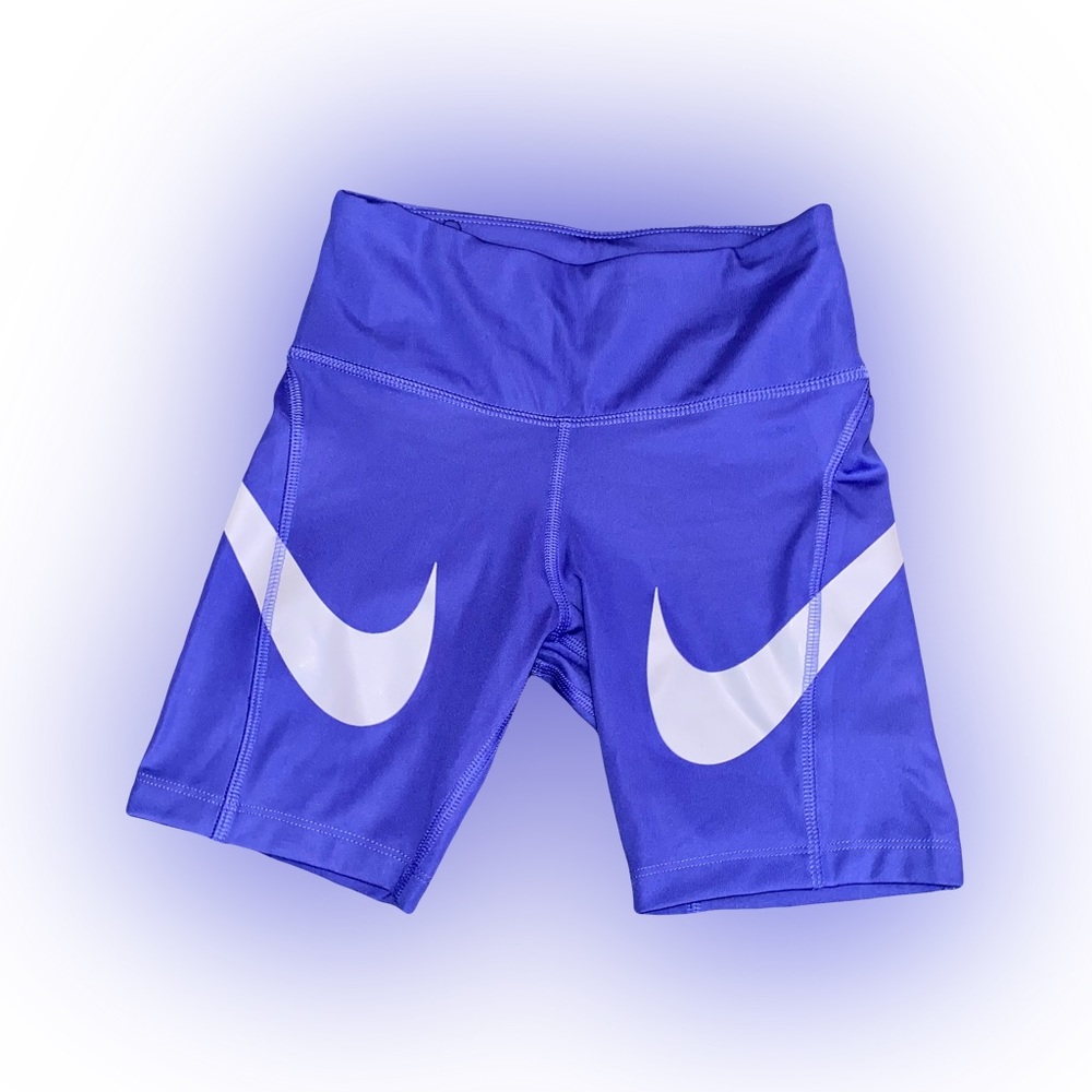 NWOT NIKE DRI-FIT BLUE REFLECTIVE SPANDEX SHORTS // SIZE XS 💙